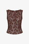 Brown Drape Lace Top - 6