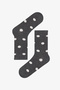 Beige Black Big Polka Dot Patterned 5 Pairs of Socks - 3