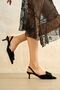Women's Cupe Thin Heeled Shoes - Black Suede - 4