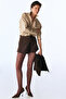 Brown Shadow Diamond Geometric Patterned Fishnet Pantyhose - 2