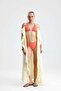 Saliva Front Flounce Lace-Up Long Yellow Dress - 5