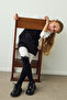 Girl's Pretty Ribbon Black Pantyhose - 3