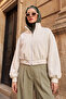 Women's Ready-To-Wear Bonnet with Winter Hood and Closure Feature, Khaki, B-89O - 2