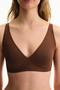 Traceless Brown 24 Hour Cotton Decollette Removable Padded Bra - 4