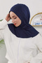 Women's Ready-To-Wear Bonnet with Winter Hood and Closure Feature, Navy Blue, B-89O - 6