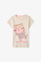Girl's Ecru Fast Cat Short Sleeve 2-Piece Pajama Set - 4