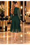 Elegant Women's Dress Chiffon Fabric Flared Cut Double Breasted Collar Midi Length - 5