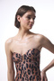 Clove Leopard Patterned Buckle Strapless Swimsuit - 3