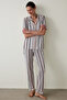 Aging Collagen Striped Shirt Collar Short Sleeve Pajama Set
