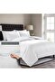 6 pcs Striped Duvet Cover Set Queen Size 210x230 Bedding Set – 1 Fitted Sheet, 1 Quilt Cover, 4 Pillowcases, White - 3