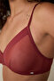 Burgundy Mesh Detailed Underwire-Free Triangle Bra - 4
