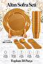 10-Piece Luxury Hard Plastic Party Birthday Presentation Invitation Engagement Promise Plate Cup Fork Spoon Knife Set
