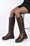 Genuine Elastic Brown Sports Boots 57 - Zippered - 5