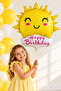 Sun And Happy Birthday Cloud Foil Balloon 86 Cm
