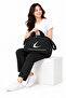 Black Two-Compartment Long Strap Unisex Medium-Sized Travel Fitness and Sports Bag - 2