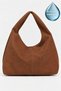 Tan Suede Women's Shopper Shoulder Bag – Soft Form Vintage Model - 3