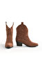 Women's Brown Thermo Sole Embroidered Cowboy Boots - 3