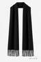 Soft Feel Women's Scarf – Soft Textured Wide Oversized Tassel Shoulder Shawl - 4