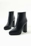 Women's Genuine Leather Platform Boots Navy Blue - 3