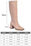 Merilyn Blunt Toe Thick Mid-Heeled Zippered Long Women's Boots - 6