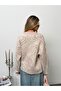 Women's Pink Star Patterned Oversize Crew Neck Knitwear Sweater - 7
