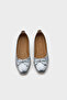 Hana Trend Silver Women's Ballerinas with Bow - 6