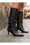 Brenda exclusive long bellows thin heeled boots black - 4