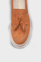 Ashlee Oval-Toe Tasseled Trak Sole Suede Women's Loafers - 4