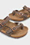 Double Buckle Flip-Flop Flat Heeled Women's Slippers - 4