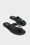 Kassey Flip Flops Flat Heeled Metal Accessory Round Toe Women's Slippers
