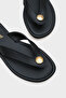 Kassey Flip Flops Flat Heeled Metal Accessory Round Toe Women's Slippers - 4
