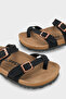 Double Buckle Flip-Flop Flat Heeled Women's Slippers - 4