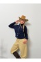 Women's Navy Blue High Neck Hair Knit Pearl Buttoned Knitwear Cardigan - 6