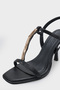 Nikkie Flat Toe Metal Single Strap Mid Heel Ankle Strap Women's Shoes - 3