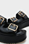 Marley Double Buckle Wedge Heeled Women's Slippers - 3