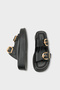Vivien Women's Slippers with Wedge Heels and Double Strap Buckle - 4