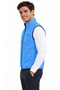 Men's Light Blue Zippered Stand Collar Vest - 4