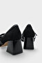 Susann Pointed Toe Thick Medium Heel Strappy Suede Women's Shoes - 3