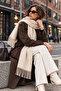 Soft Feel Women's Scarf – Soft Textured Wide Oversized Tassel Shoulder Shawl - 5