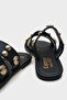 Kate Strappy Metal Accessory Flat Heeled Round Toe Women's Slippers - 3