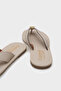 Kassey Flip Flops Flat Heeled Metal Accessory Round Toe Women's Slippers - 3