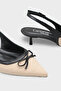 Gwenn Genuine Leather Pointed Toe Open Back Mid-Heeled Women's Shoes - 4