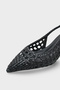 Laurie Knitted Pointed Toe Mid-Heel Open-Back Women's Shoes - 2