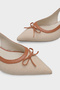 Gwenn Genuine Leather Pointed Toe Open Back Mid-Heeled Women's Shoes - 4