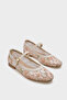 Gabey Buckle Strap Mesh Floral Patterned Round Toe Flat Heeled Casual Women's Ballerinas - 2