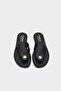 Kassey Flip Flops Flat Heeled Metal Accessory Round Toe Women's Slippers - 5