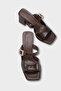 Monika Blunt Toe Medium Heeled Stone Buckle Women's Slippers - 2