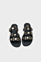 Kate Strappy Metal Accessory Flat Heeled Round Toe Women's Slippers - 5