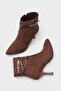 Isabella Buckle Pointed Toe Stylish Women's Heeled Boots - 3