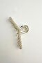 Gold Color Double Sided Metal Latch Buckle with Pearls 11cm - 4